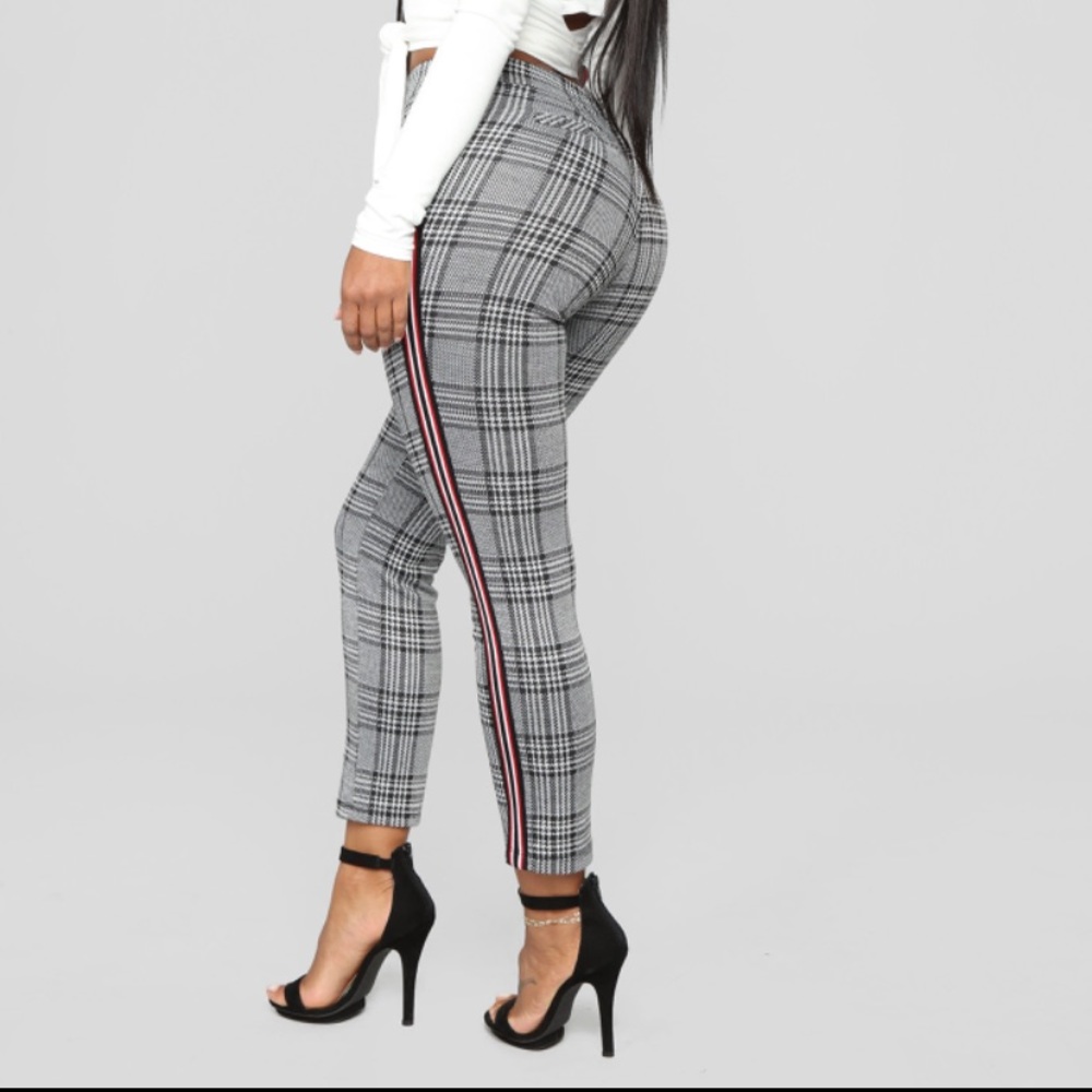 Grey Plaid Pants